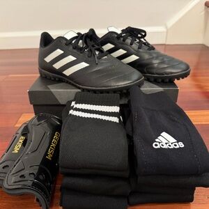 Adidas Kids Goletto Soccer Shoe (Big Kids Size 5) + Extras